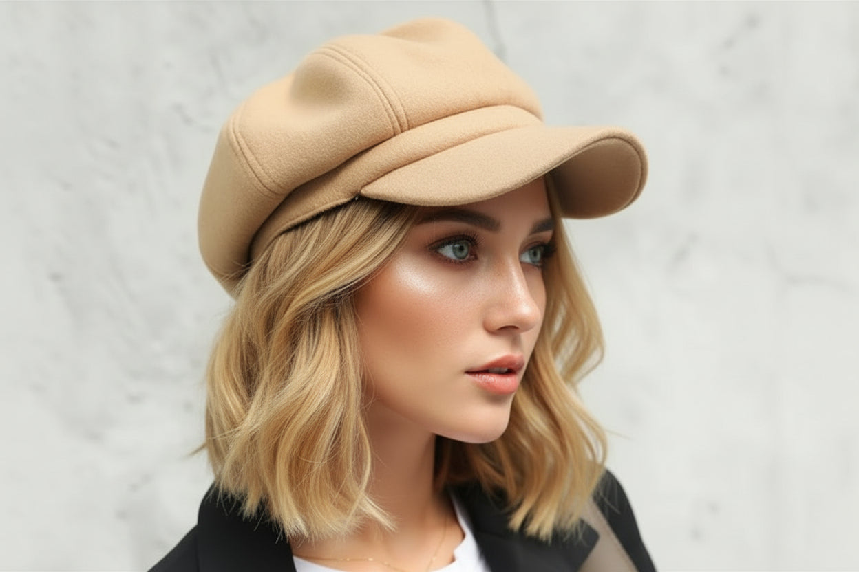 The "That Girl" Cap — Solid Cotton Beret & Newsboy Hat