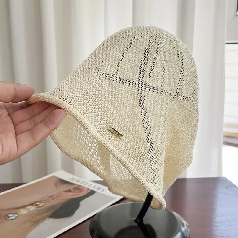 Elegant Mesh Linen Beanie