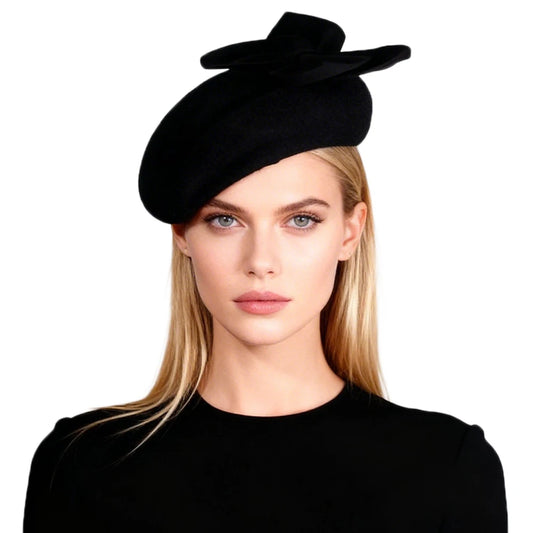 Elegant Bowknot Wool Beret Cap