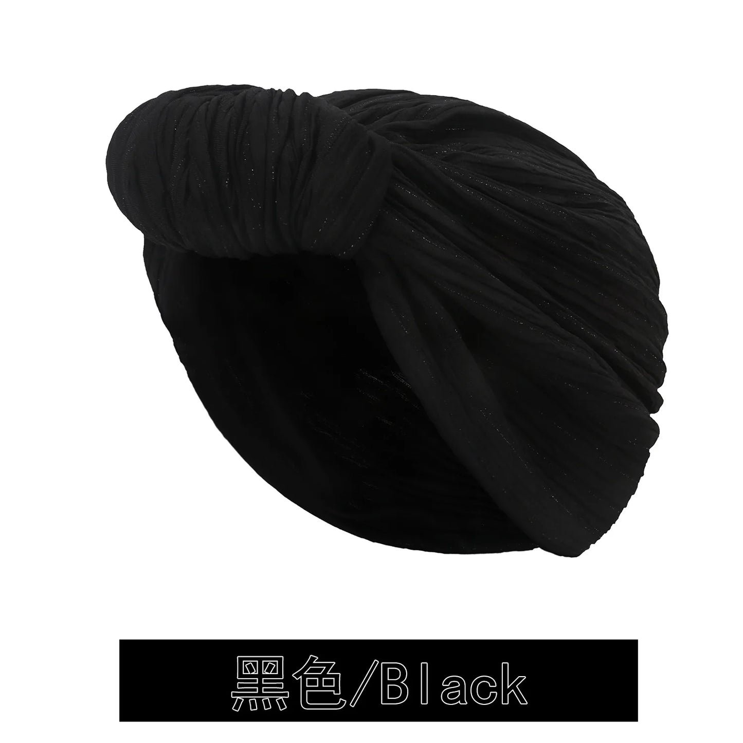Fashion Women Shine Silver Wire Knot Turban Cap Autumn Winter Warm Headwear Bonnet Casual Streetwear Female Muslim Indian Hats