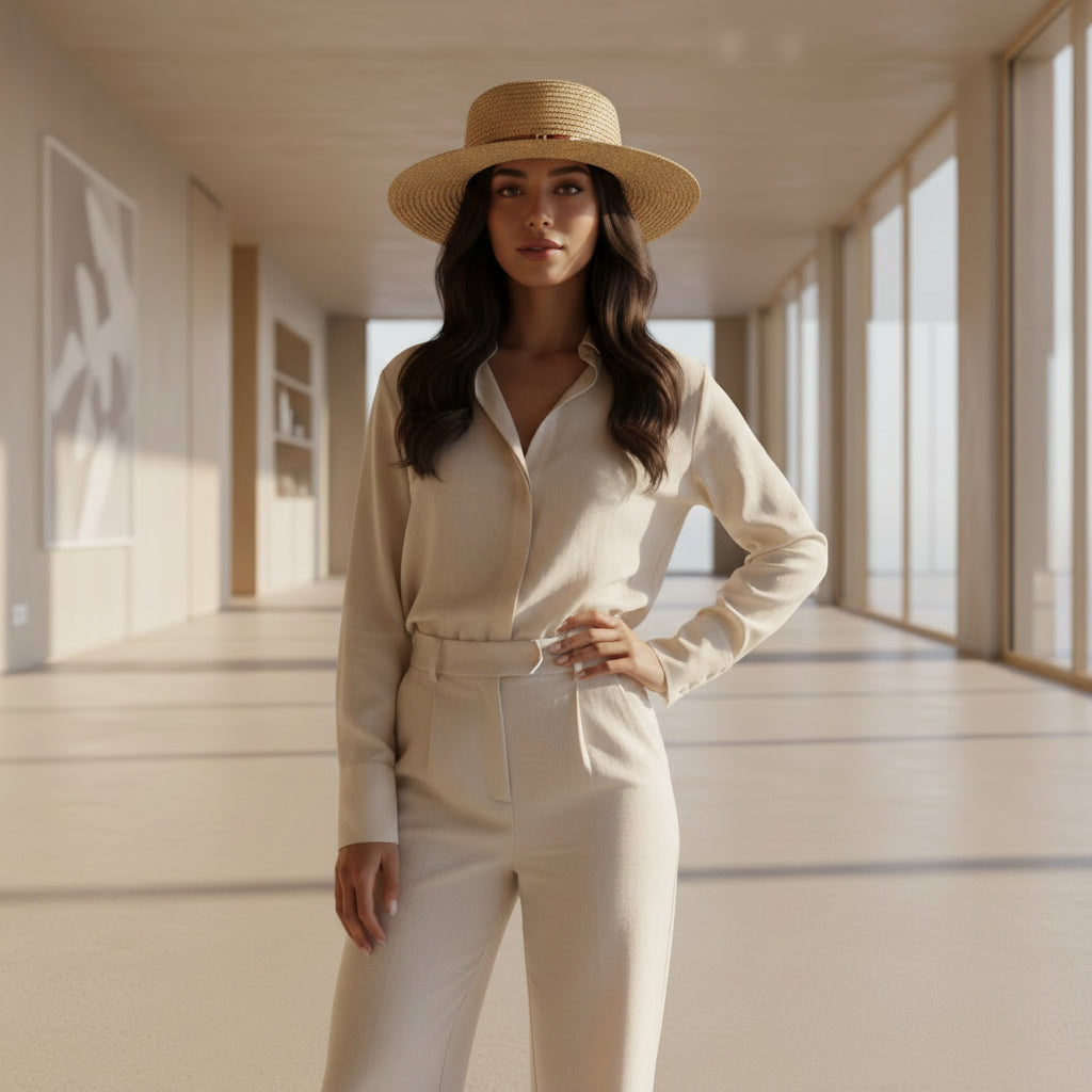 Golden Hour Straw Hat — Flat Top Sun Hat for Women | Beach & Festival Ready