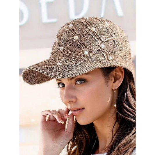 Four-Leaf Clover Pearl Mesh Baseball Cap – Lucky, Chic & Totally That Girl 🍀🪩