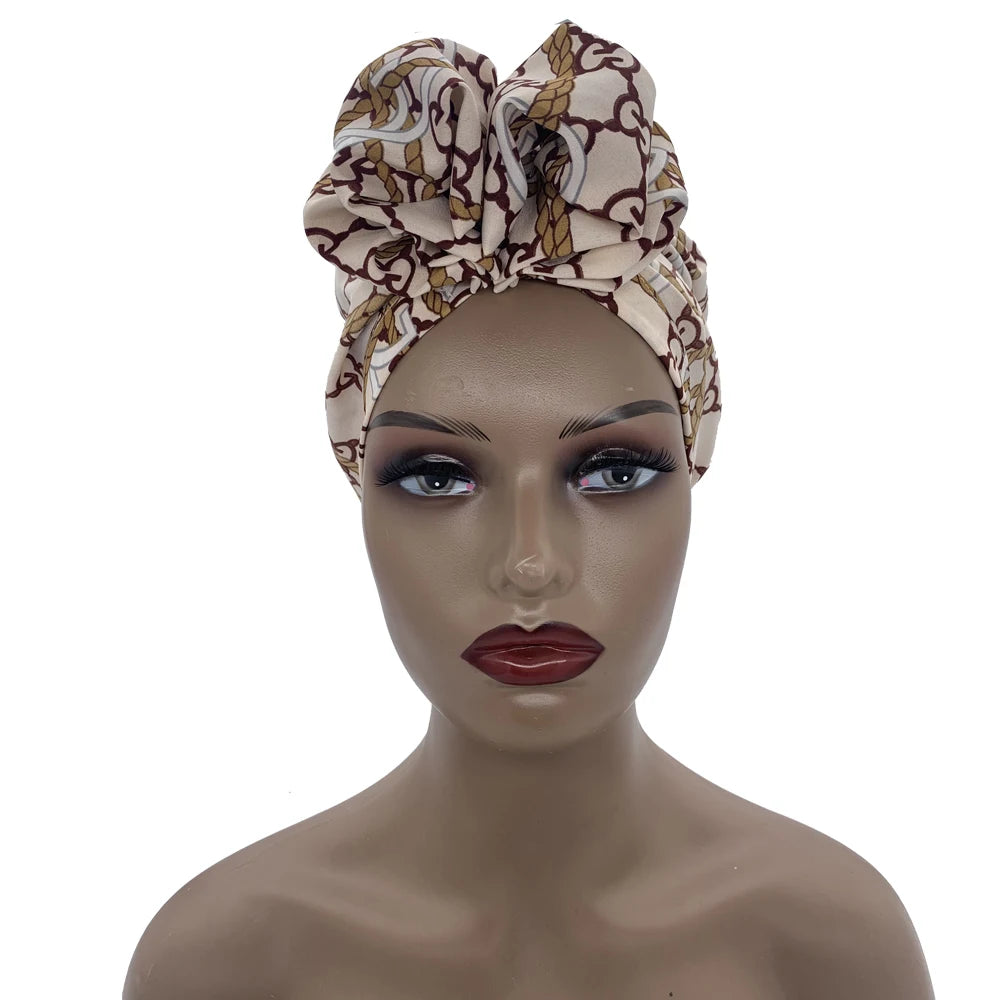 Elegant Retro Turban for Women Headscarf Cap Soild Color Ladies Beanies Caps