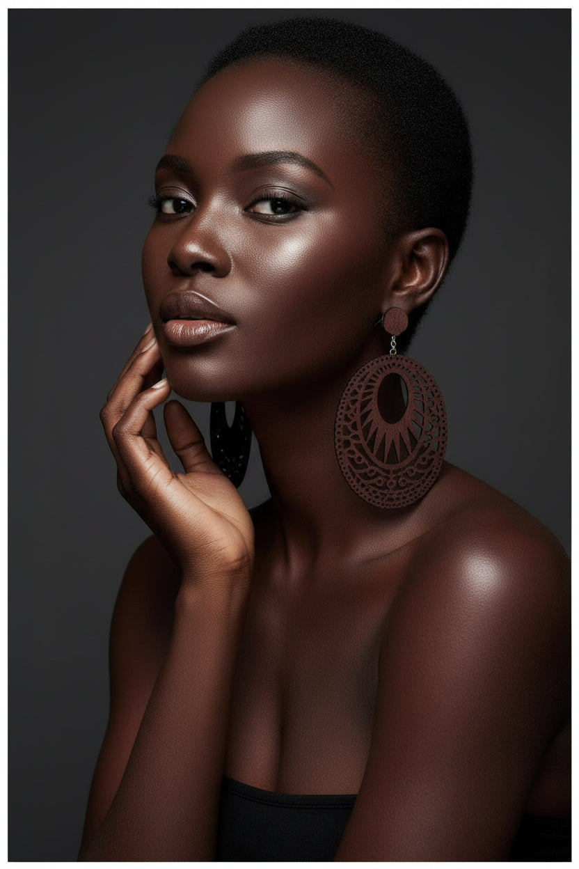 African Hoop Wooden Earrings – Earthy, Bold & Unapologetically You 🌿🪨