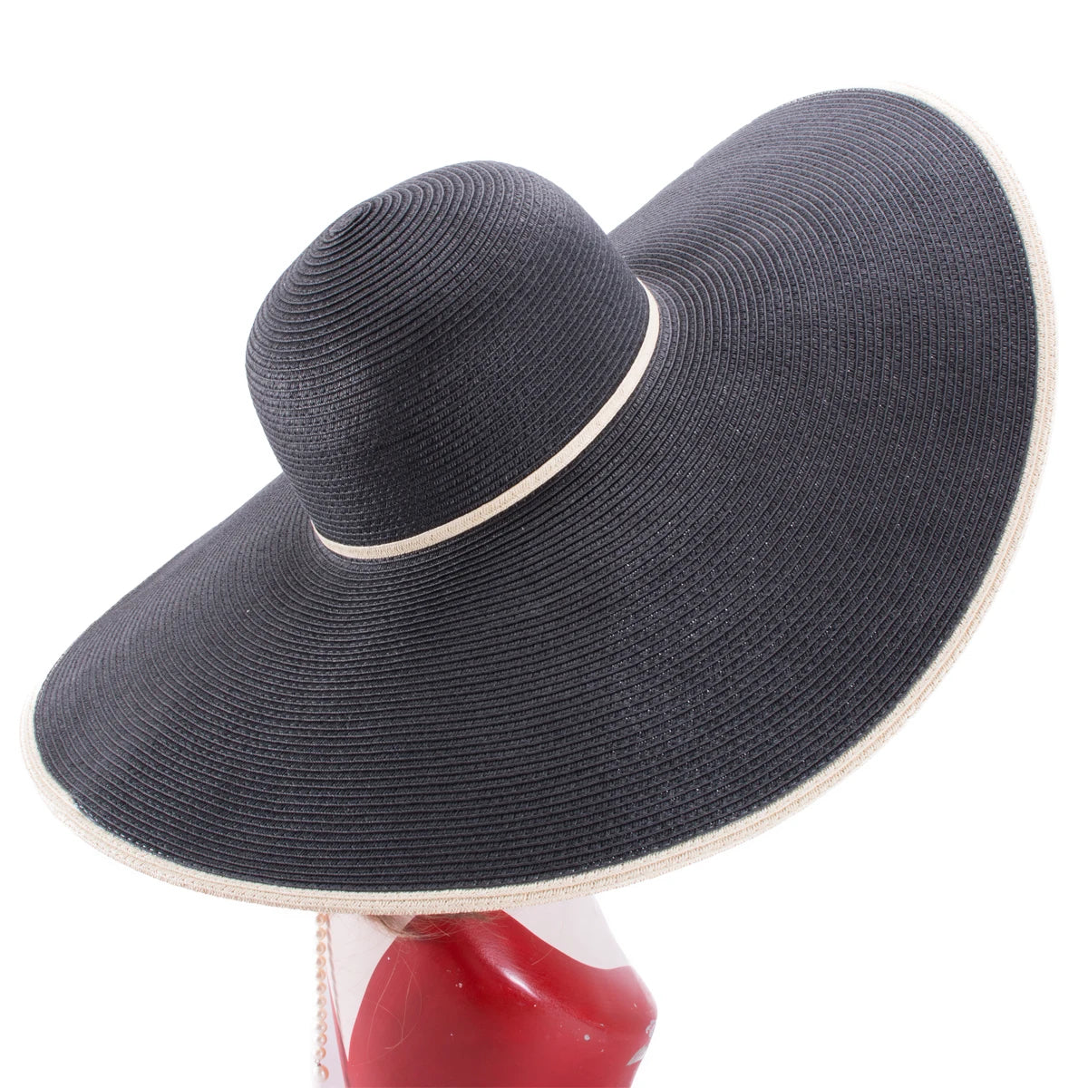 Lawliet 7.1''/18cm Foldable Oversized Huge Wide Brim Sun Beach Straw Hats Wedding Womens Floppy Party Dressy A330