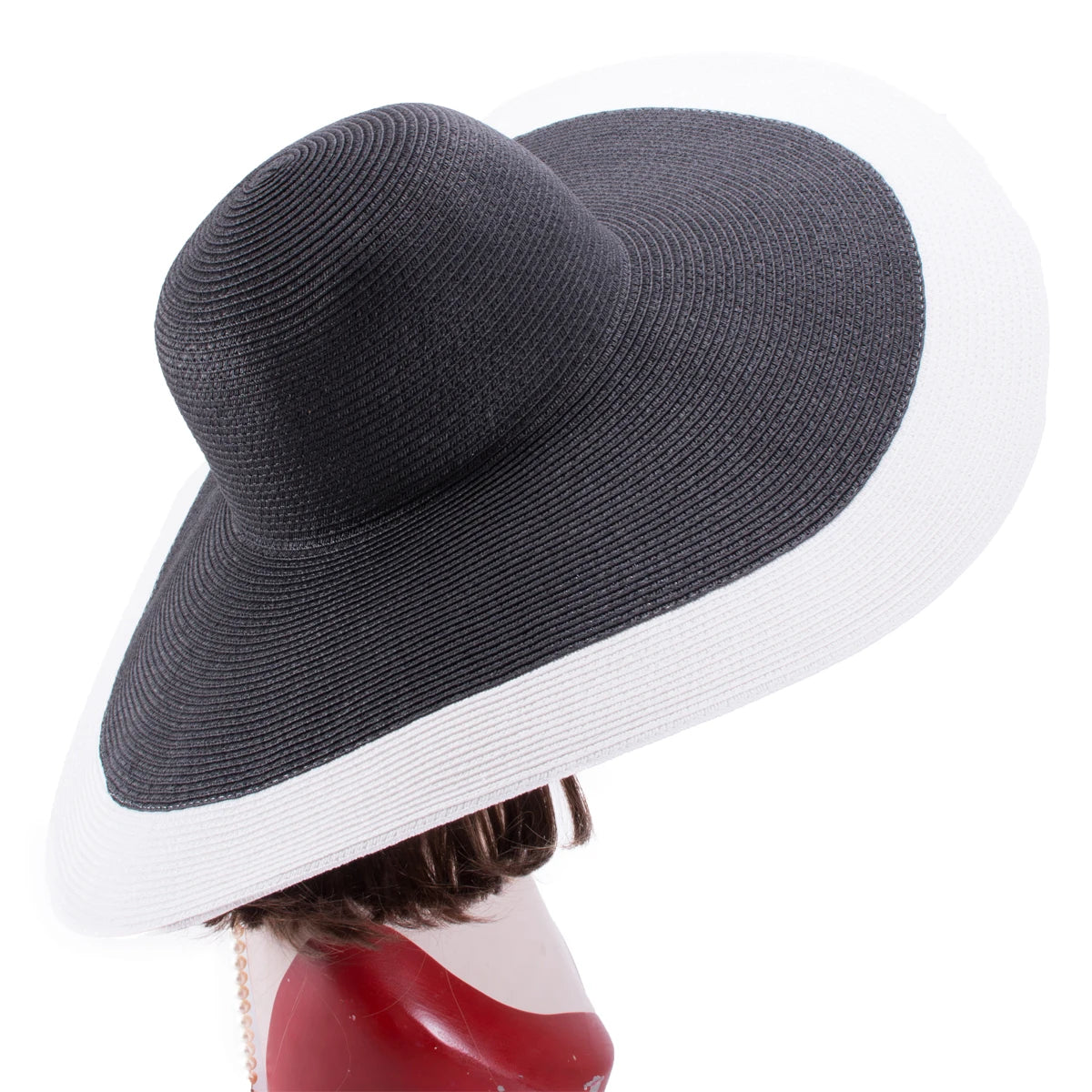 Lawliet 7.1''/18cm Foldable Oversized Huge Wide Brim Sun Beach Straw Hats Wedding Womens Floppy Party Dressy A330