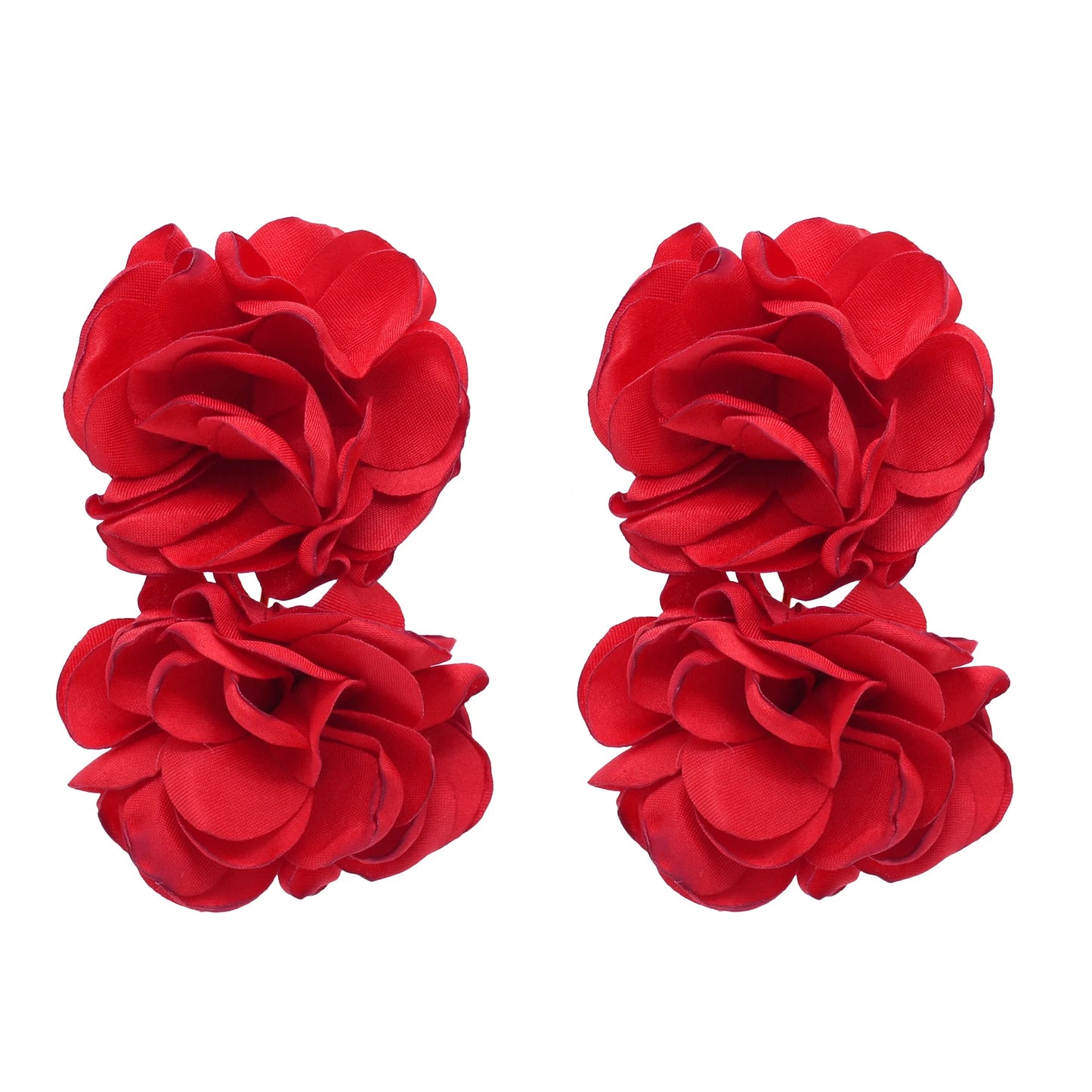 Oversized Fabric Rose Stud Earrings – Big Blooms, Bigger Energy 🌹✨