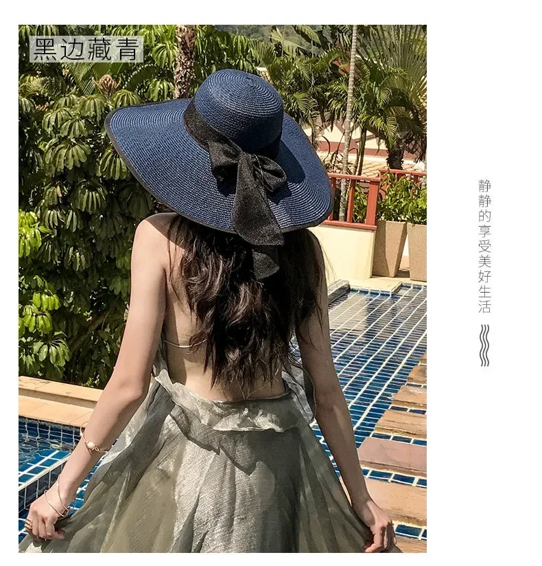 Women Hat Foldable Summer Straw Hat For Beach Travel Visors Female Face Protection UV Cut Bucket Cap Girl Sun Panama Wholesale