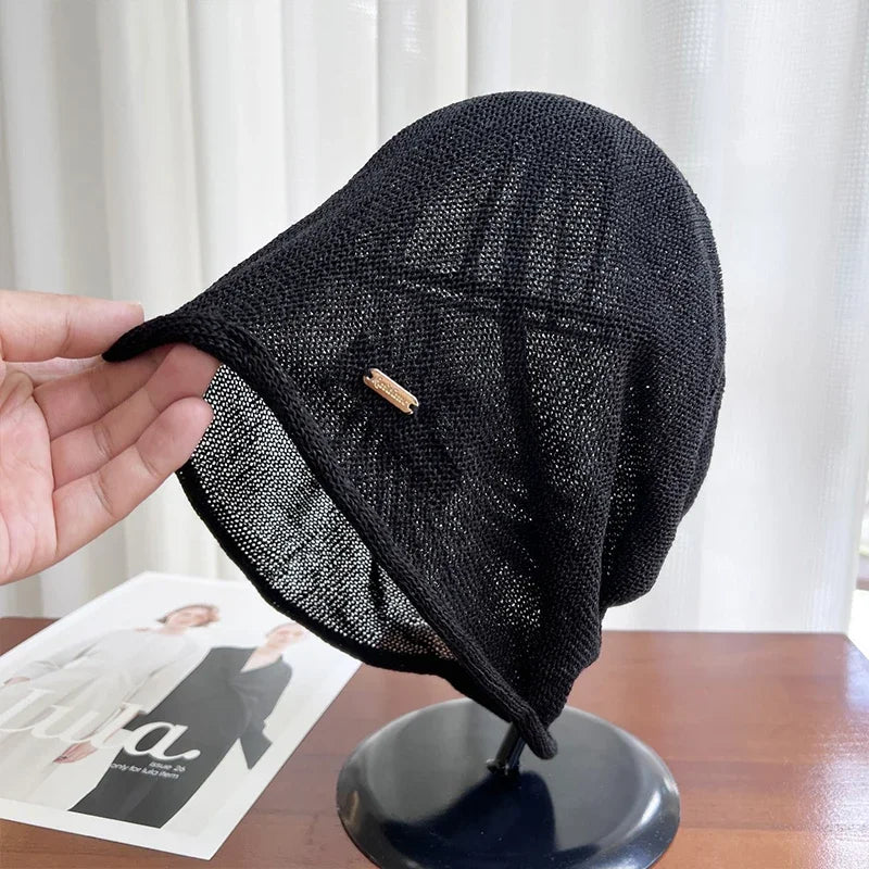 Elegant Mesh Linen Beanie