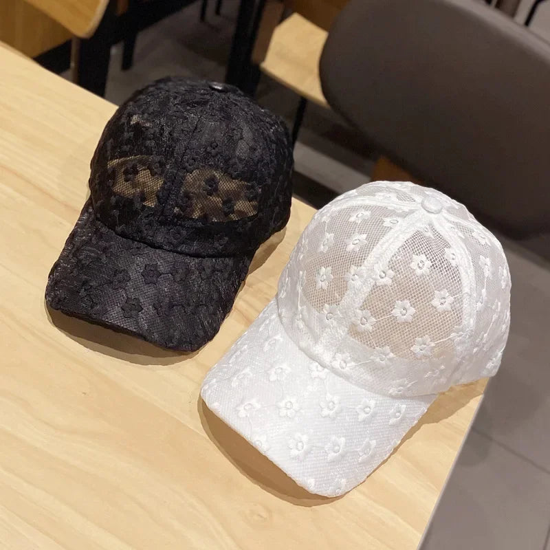 Summer Lace Mesh Baseball Cap – Breathable Cotton, Sun Protection & Giving Effortless Outdoor It-Girl Energy ☀️🌸