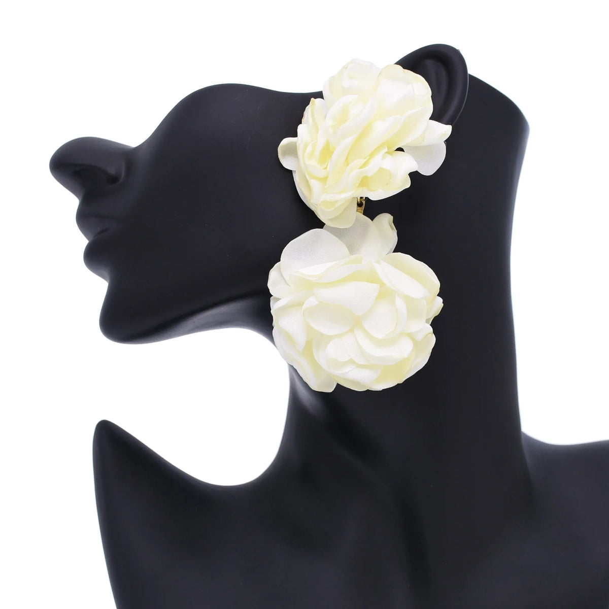 Oversized Fabric Rose Stud Earrings – Big Blooms, Bigger Energy 🌹✨