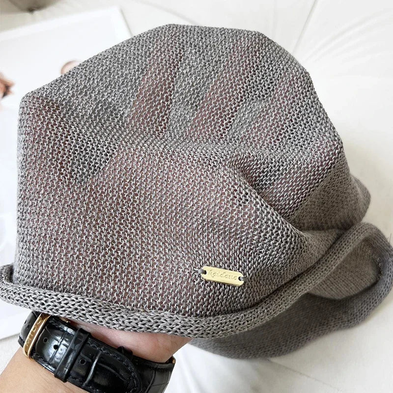Elegant Mesh Linen Beanie