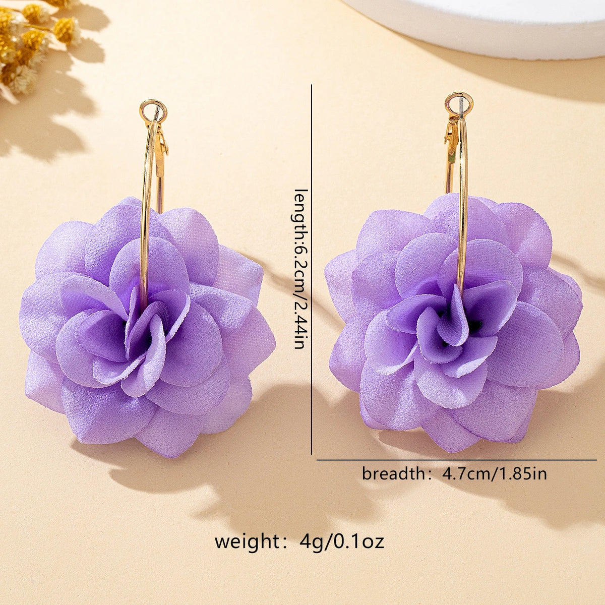 3D Fabric Flower Hoop Earrings — Cute, Romantic & Always On-Trend 🌸