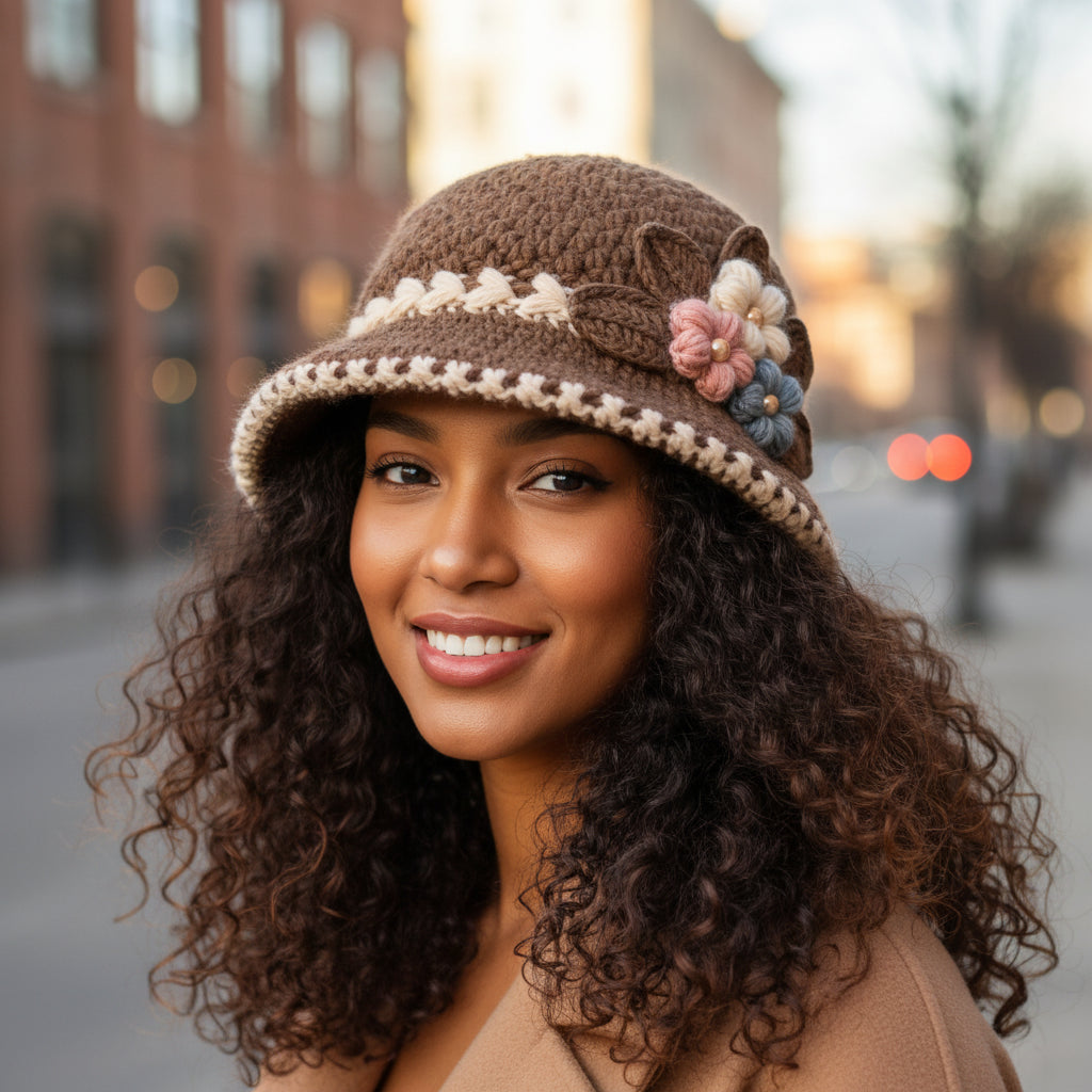 Warm Knitted Bucket Hat – Windproof Plush Yarn, Foldable Crochet & Giving Cozy Outdoor It-Girl Energy 🪣✨