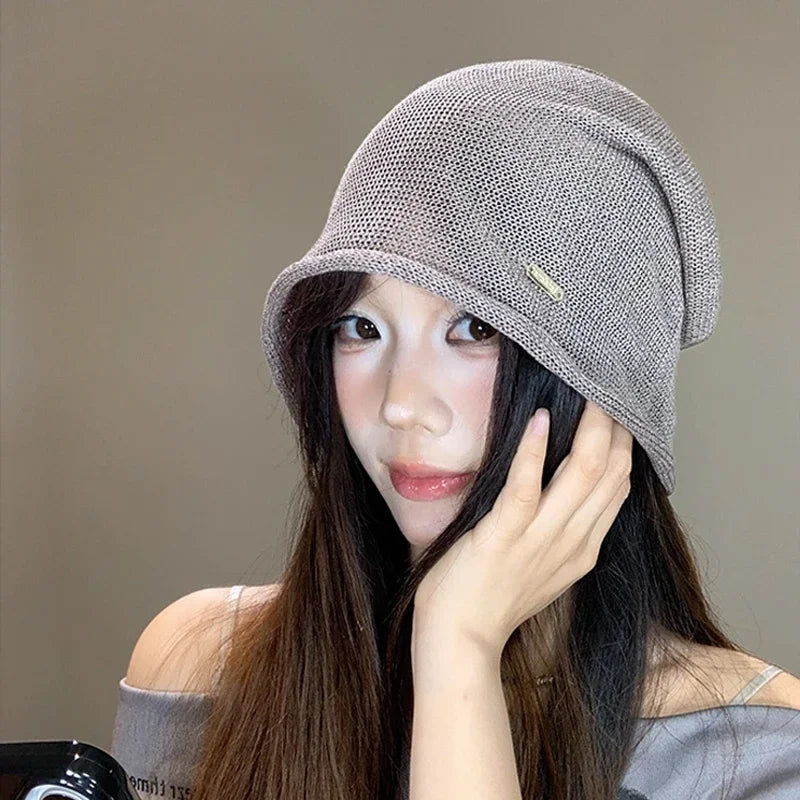Elegant Mesh Linen Beanie