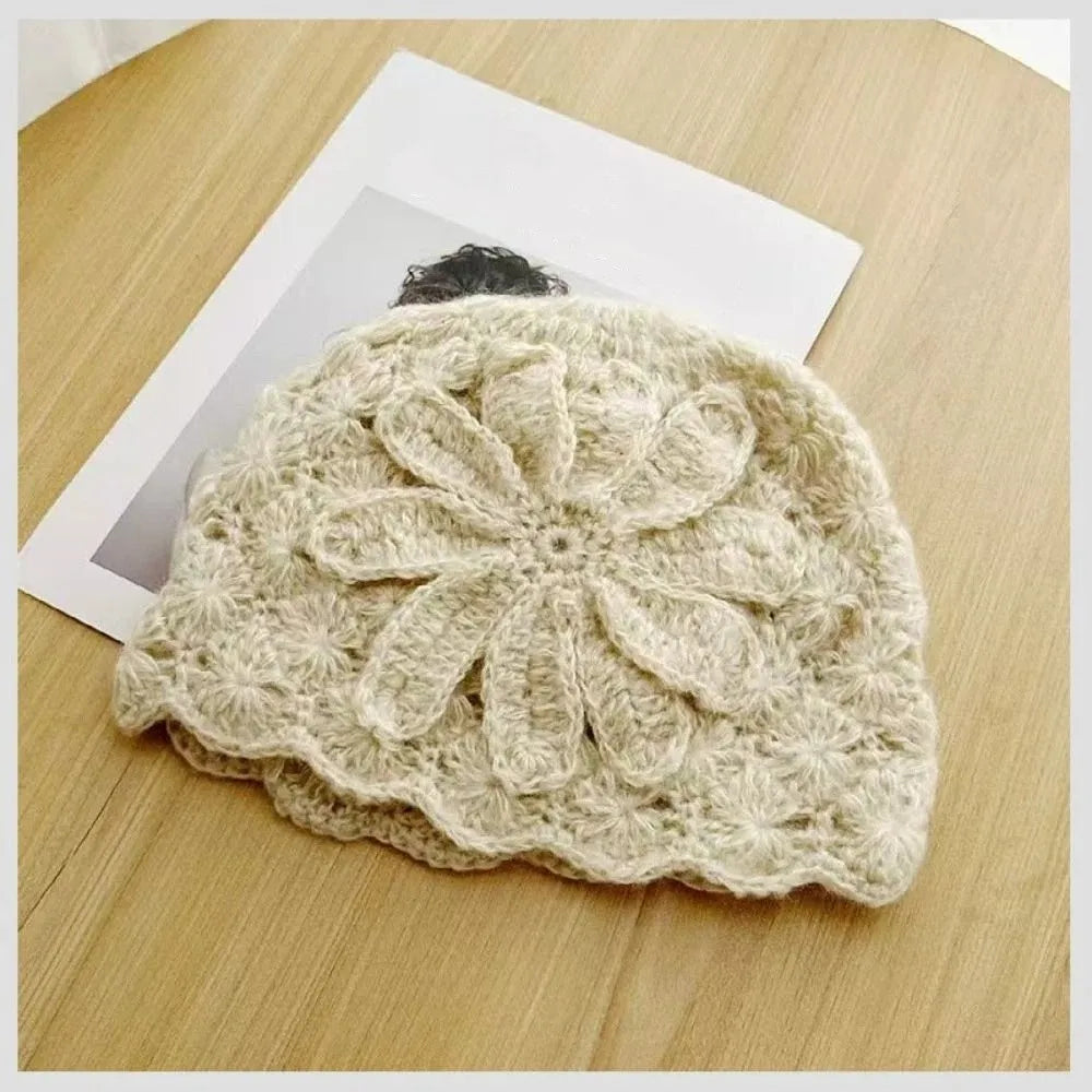 Handmade Crochet Flower Hat Thin Bohemian Style for All Seasons