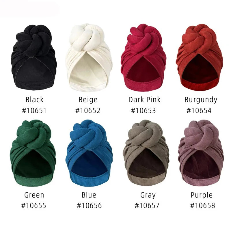 New Muslim Women 3D Flower Cross Turban Hat Sleep Hijab Elegant Party Head Cover Wrap Cancer Chemo Beanies Cap Hair Accessories