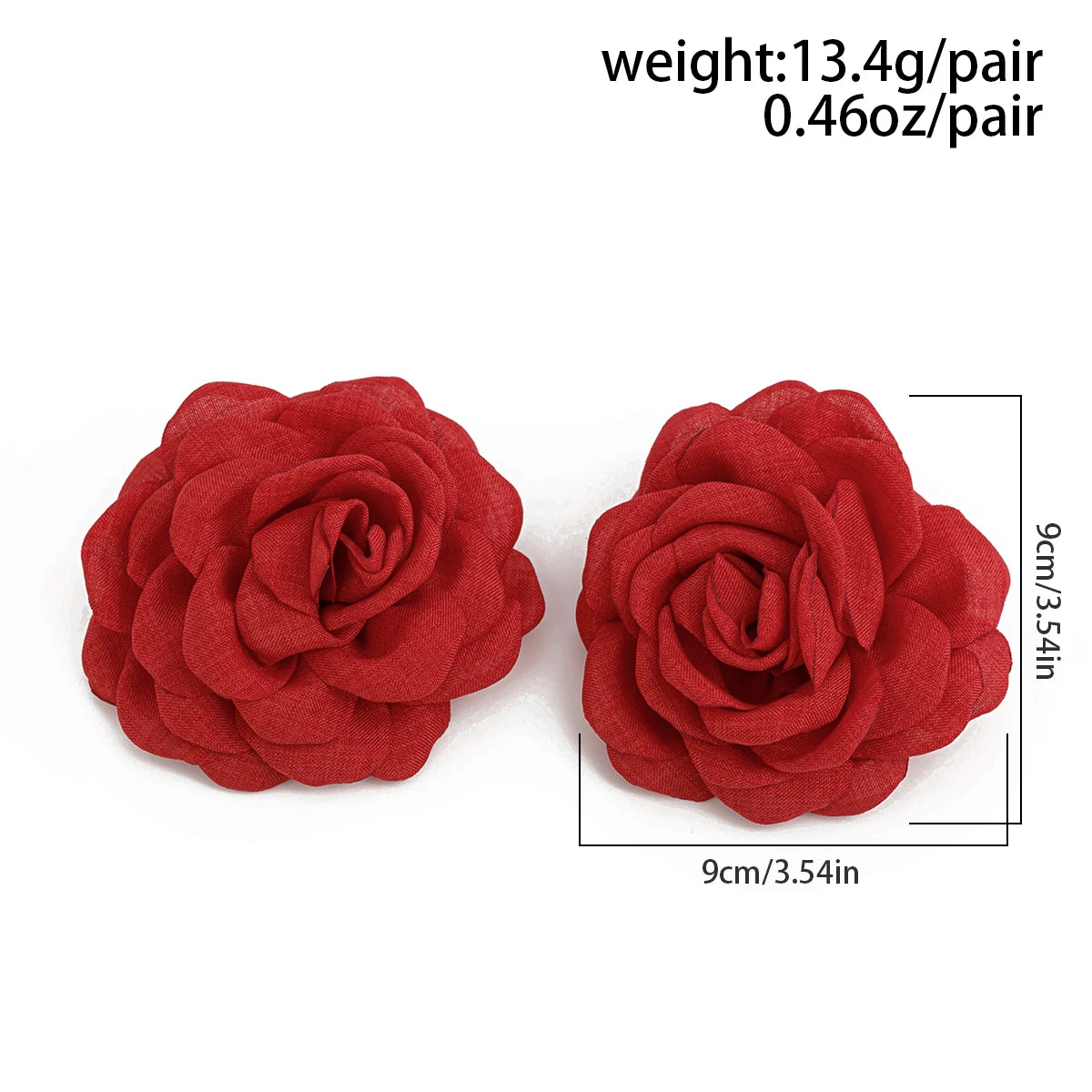 IngeSight.Z Bohemia Trendy Big Fabric Rose Flower Earrings For Women New Exaggerated Elegant Party Wedding Earrings Jewelry