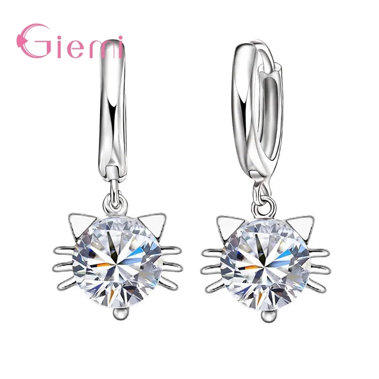925 Sterling Silver Retro Crystal Wedding Drop Earrings For Women Girls Trend Fashion Jewelry Wholesale