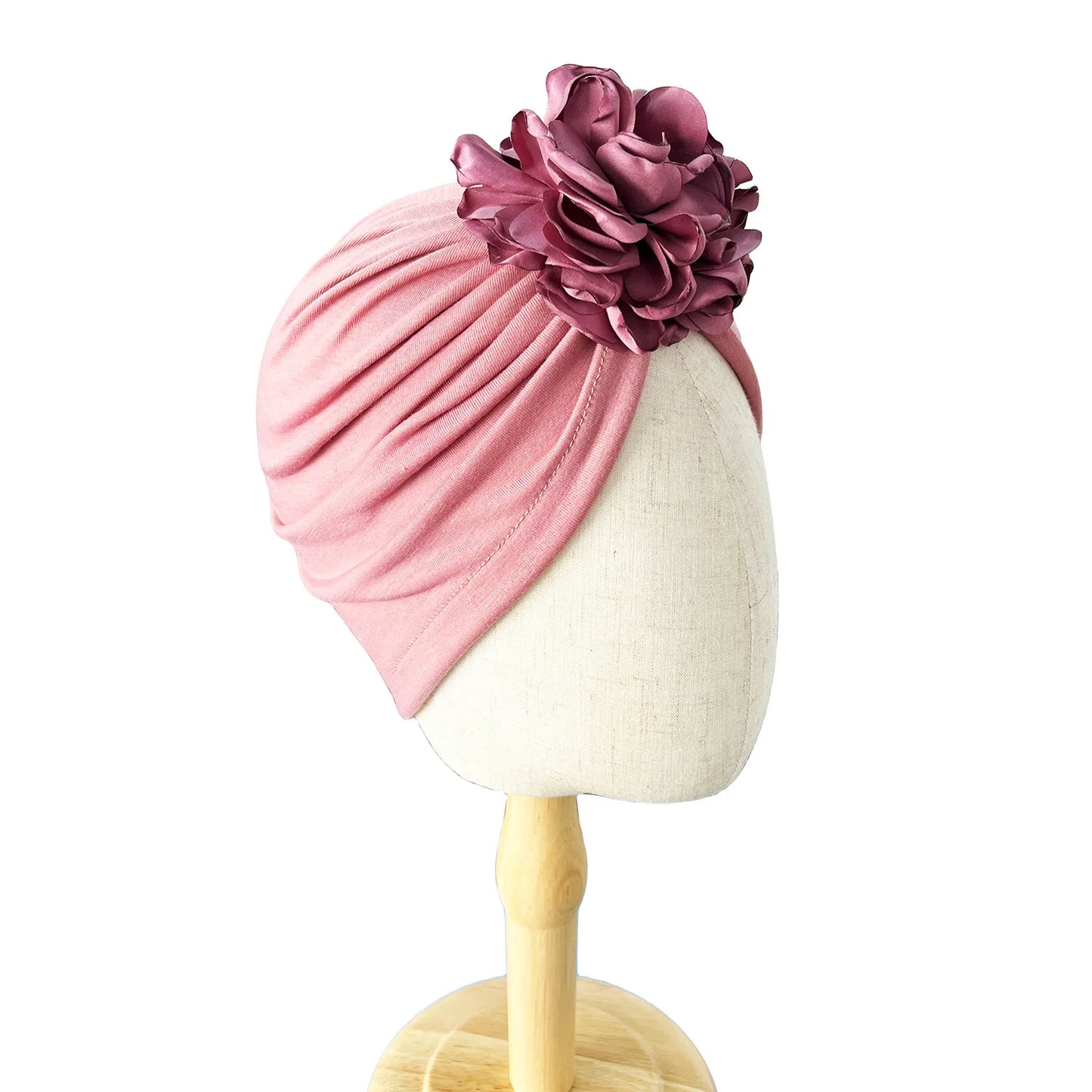 Women Turban Hat Bonnet Indian Cap Head Wrap Big Flower Elastic Hair Bands Hat Beanie Ladies Girls Hair Accessories