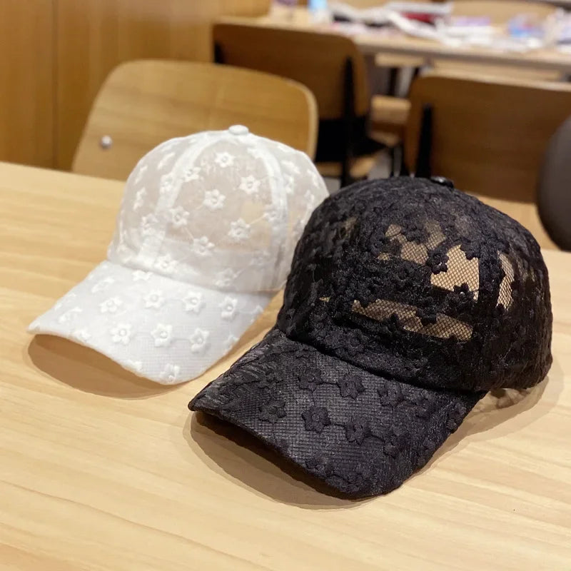 Summer Lace Mesh Baseball Cap – Breathable Cotton, Sun Protection & Giving Effortless Outdoor It-Girl Energy ☀️🌸