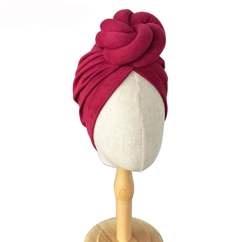 New Muslim Women 3D Flower Cross Turban Hat Sleep Hijab Elegant Party Head Cover Wrap Cancer Chemo Beanies Cap Hair Accessories