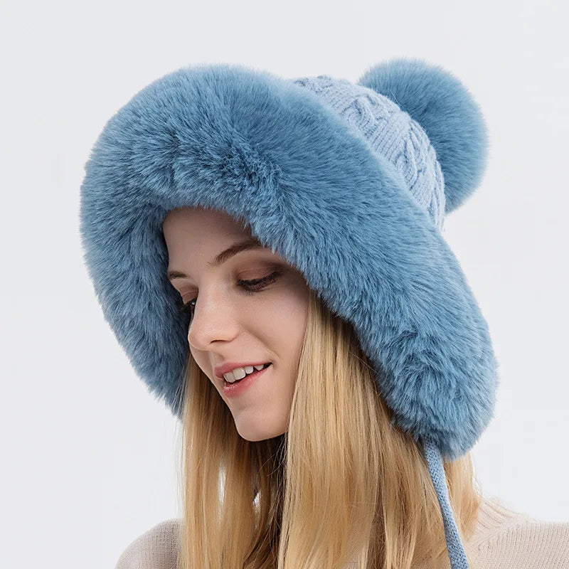 Knitted Balaclava Beanie Hat – Built-In Face Mask, Hood & Neck Scarf for the Woman Who Does It All ❄️🧶