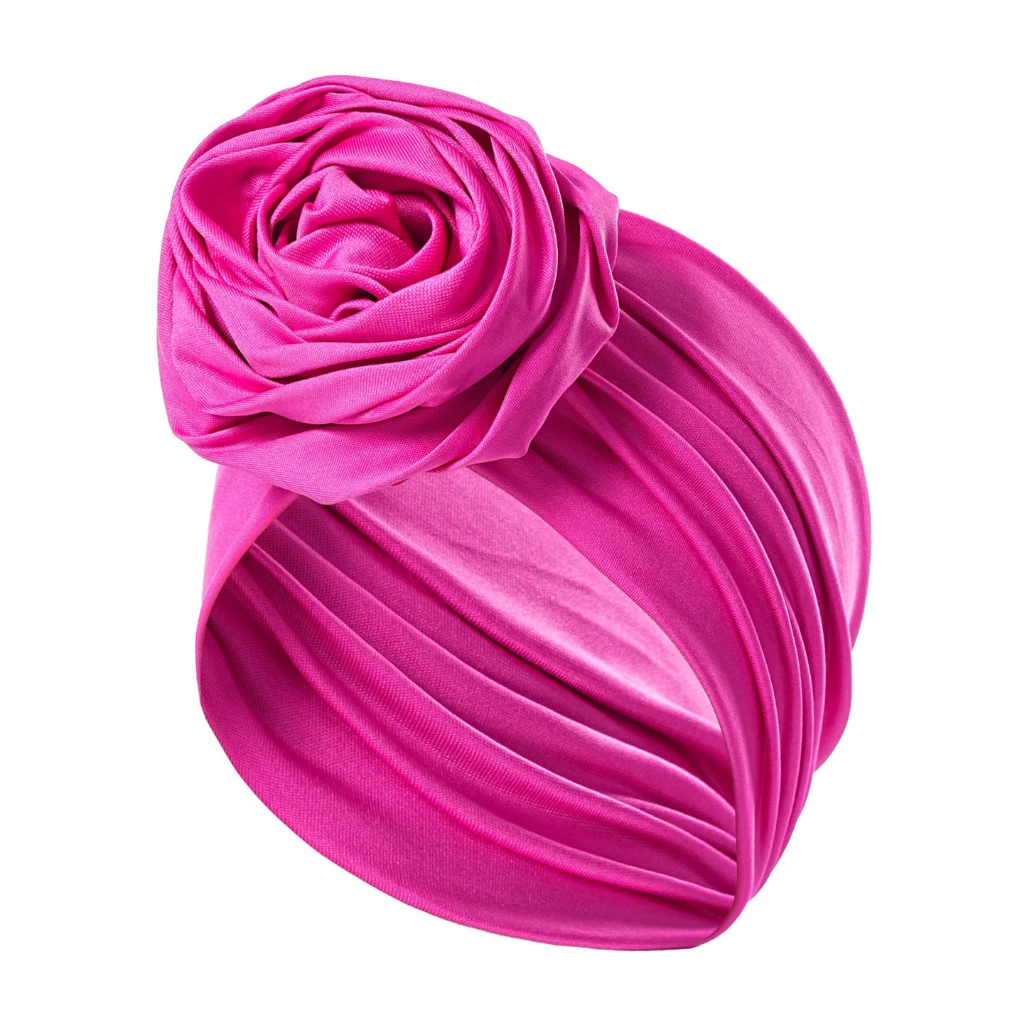 Big Rose Flower Turban Wrap — Boho Elastic Headband for Every Season