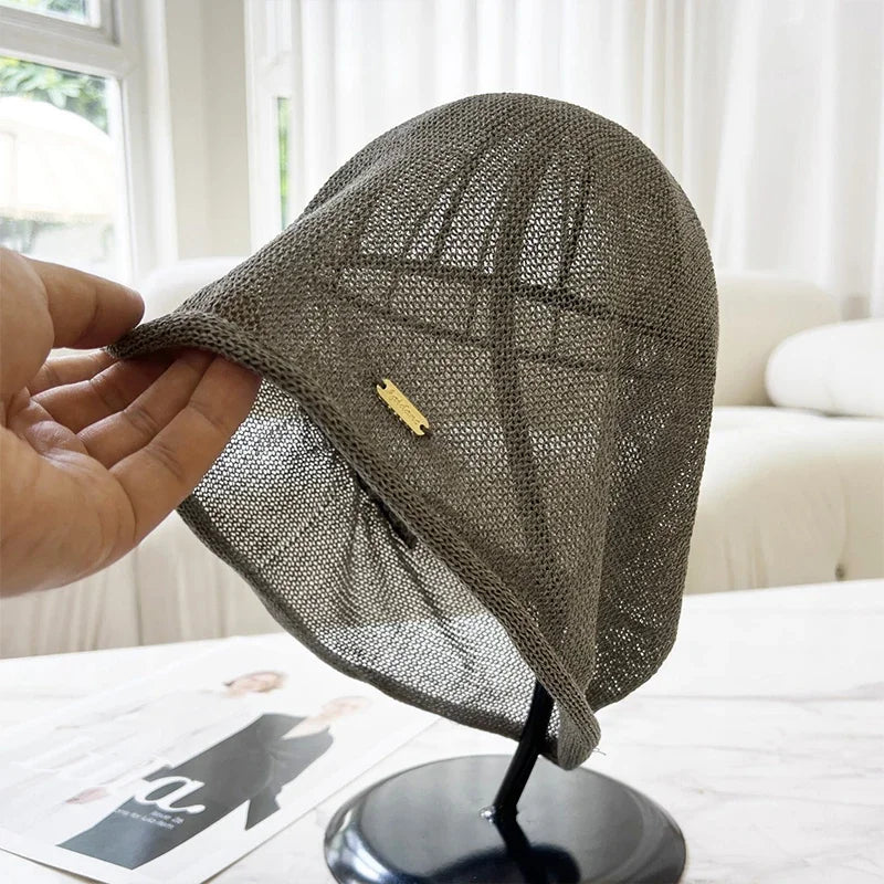 Elegant Mesh Linen Beanie