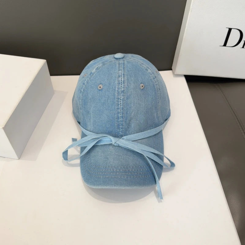 Bow & Diamond Heart Denim Baseball Cap – Cute, Fierce & Totally That Girl 🎀🧢