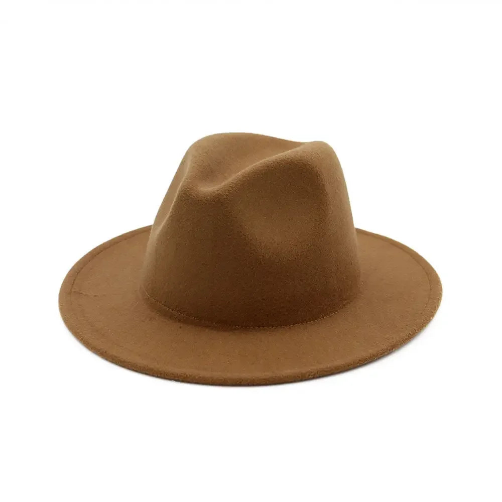 Hat Women Hat Luxury Hats for Women Fashion Formal Wedding Decorate Camel Panama Cap Jazz Flat Brim Top Fedora Hat Gorras