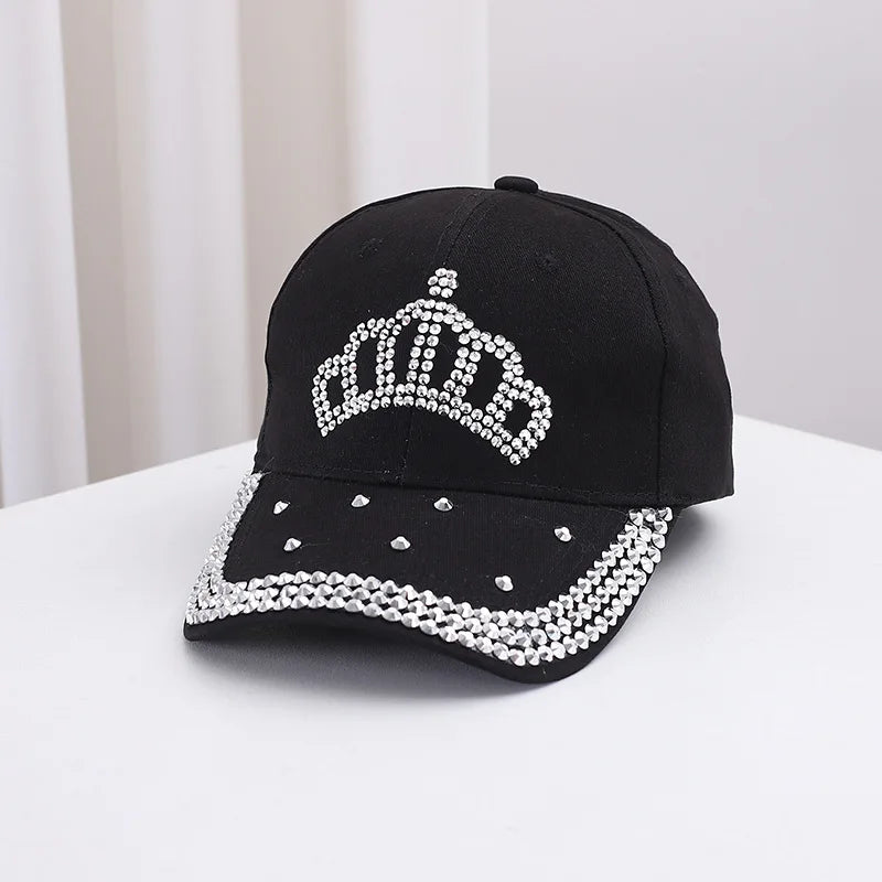 Men's and Women's New Summer Fashion Casual Hot Diamond Crown Cap Outdoor Sports Sunshade Baseball Cap