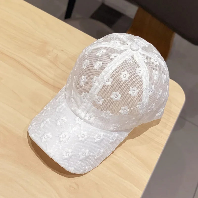 Summer Lace Mesh Baseball Cap – Breathable Cotton, Sun Protection & Giving Effortless Outdoor It-Girl Energy ☀️🌸