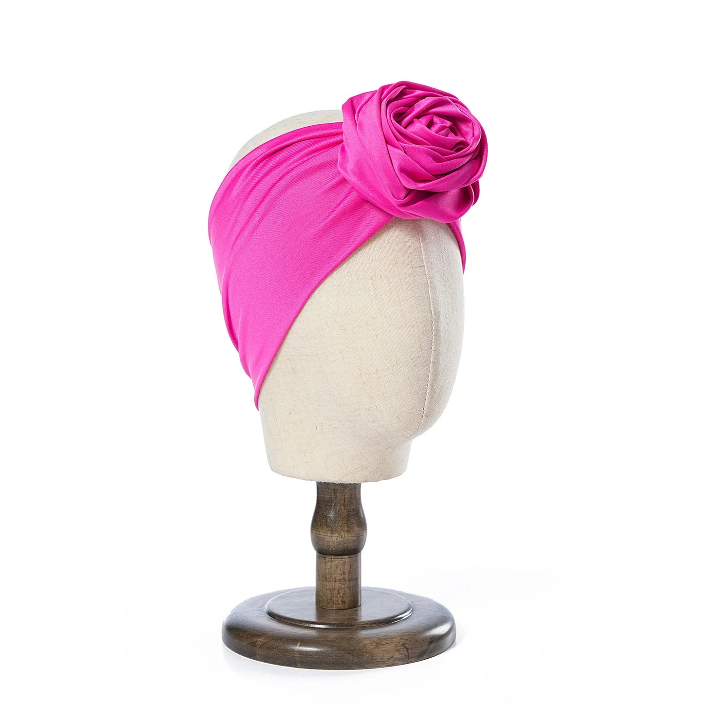 Big Rose Flower Turban Wrap — Boho Elastic Headband for Every Season