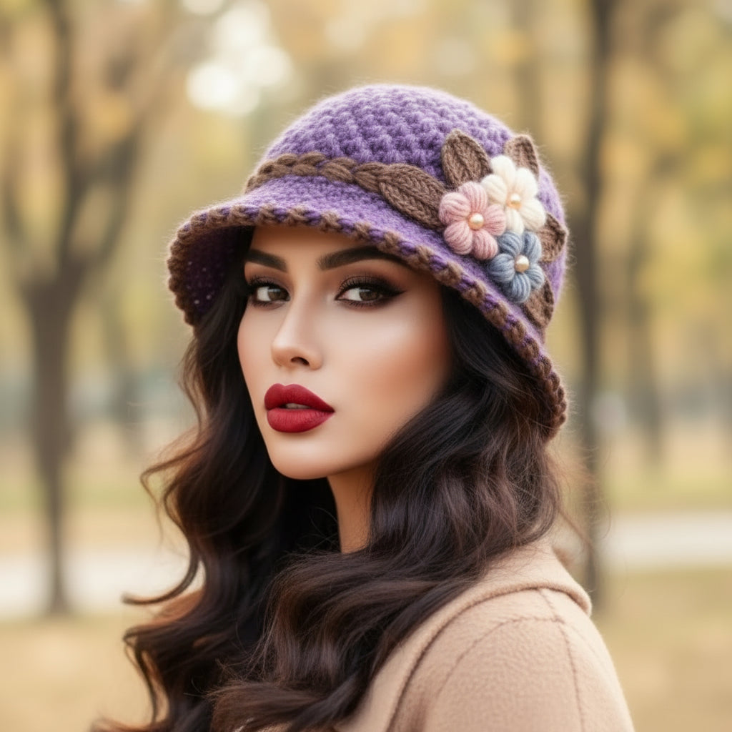 Warm Knitted Bucket Hat – Windproof Plush Yarn, Foldable Crochet & Giving Cozy Outdoor It-Girl Energy 🪣✨