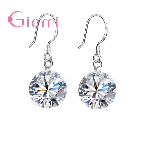 925 Sterling Silver Retro Crystal Wedding Drop Earrings For Women Girls Trend Fashion Jewelry Wholesale