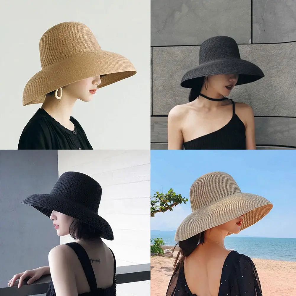 Wide Brim Straw Sun Hat — Packable Beach Hat for Summer