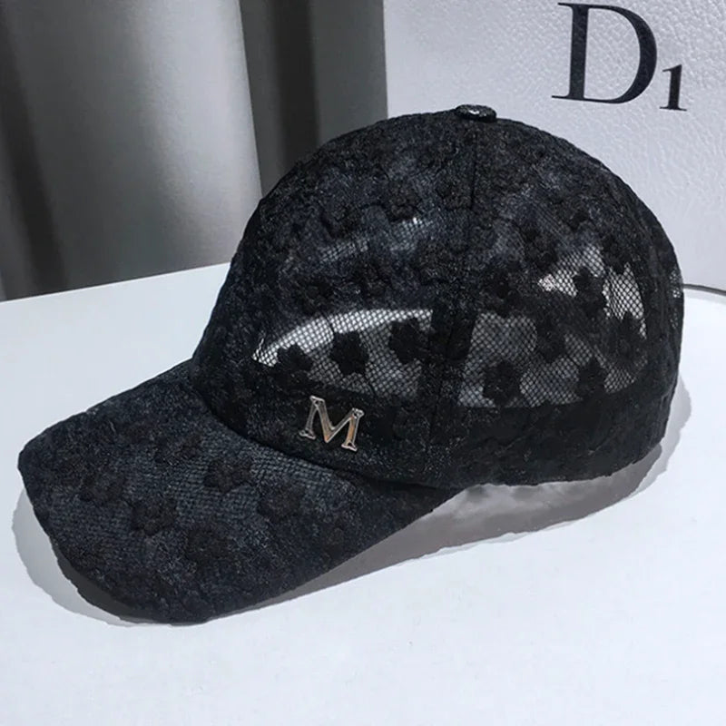 Summer Lace Mesh Baseball Cap – Breathable Cotton, Sun Protection & Giving Effortless Outdoor It-Girl Energy ☀️🌸