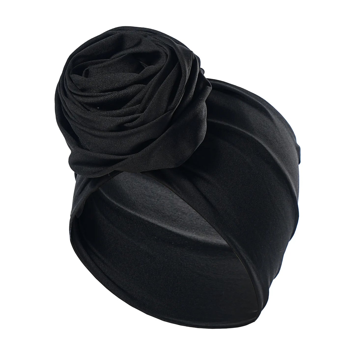 Big Rose Flower Turban Wrap — Boho Elastic Headband for Every Season