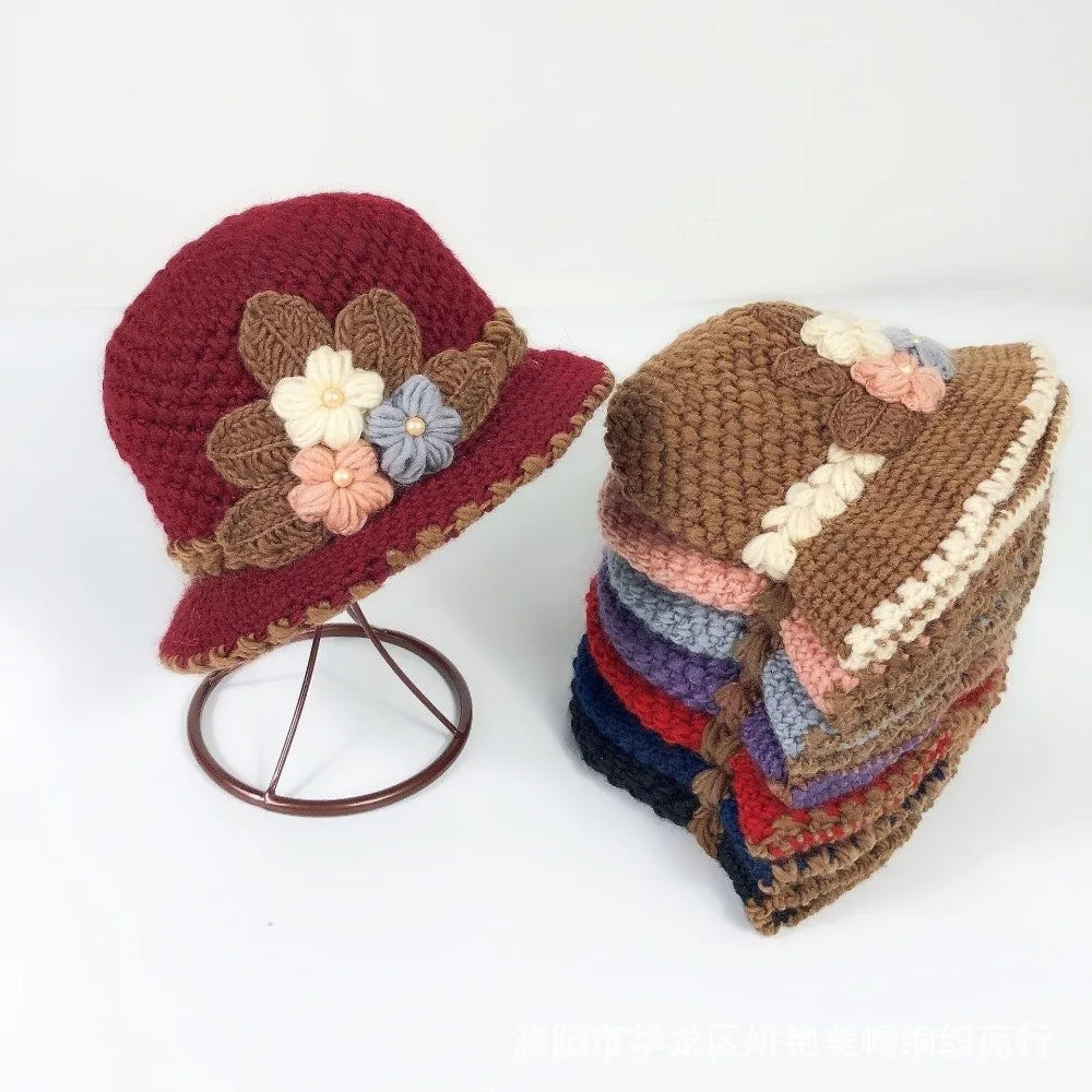 Warm Knitted Bucket Hat – Windproof Plush Yarn, Foldable Crochet & Giving Cozy Outdoor It-Girl Energy 🪣✨
