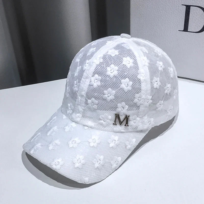 Summer Lace Mesh Baseball Cap – Breathable Cotton, Sun Protection & Giving Effortless Outdoor It-Girl Energy ☀️🌸