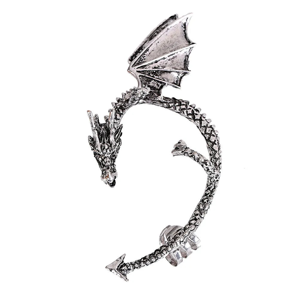 Retro Vintage Gothic Rock Punk Twine Dragon Shape Ear Cuff  Earring Earrings for Women Men  Earrings