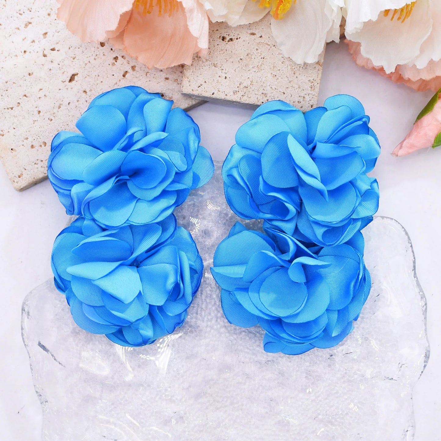 Oversized Fabric Rose Stud Earrings – Big Blooms, Bigger Energy 🌹✨