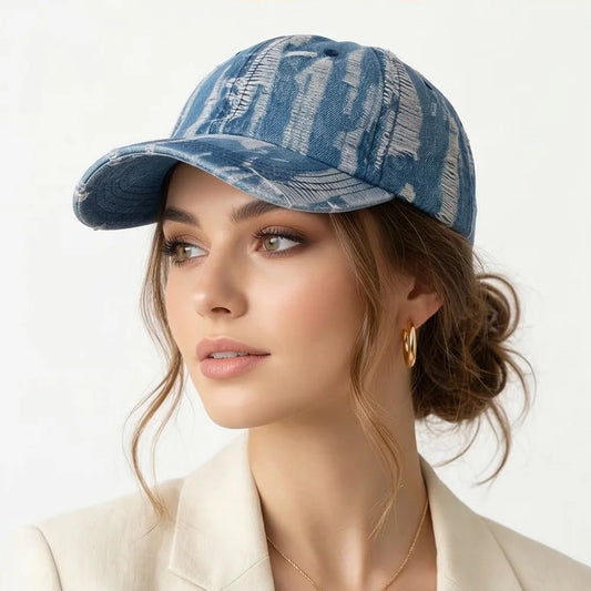 Distressed Denim Cap – The It-Girl Hat You Didn't Know You Needed 🧢✨