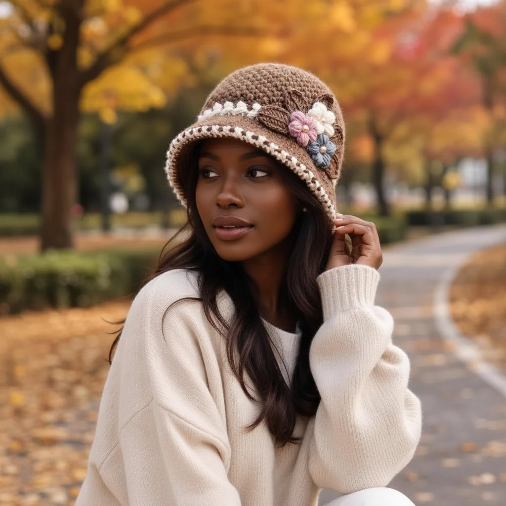 Warm Knitted Bucket Hat – Windproof Plush Yarn, Foldable Crochet & Giving Cozy Outdoor It-Girl Energy 🪣✨