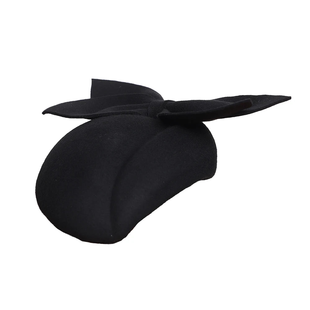 Elegant Bowknot Wool Beret Cap