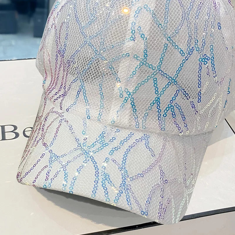 Mesh Spangle Design Hip Hop Casual Cap