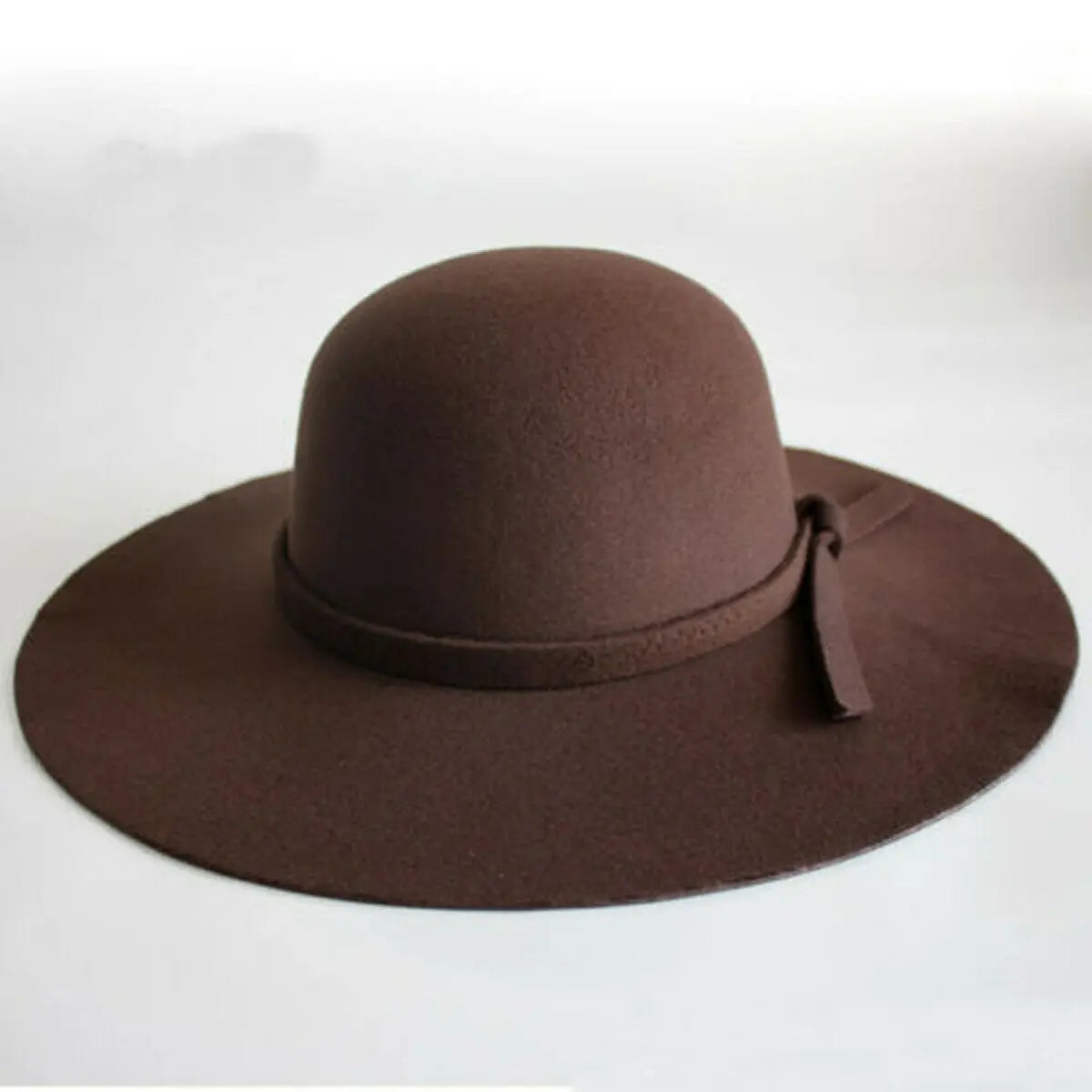 Women Sun Hat Vintage Lady Wide Large Wool Felt Cap Casual Summer Beach Travel Floppy Sun Hat Gift