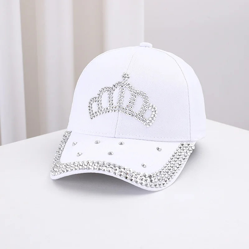 Men's and Women's New Summer Fashion Casual Hot Diamond Crown Cap Outdoor Sports Sunshade Baseball Cap