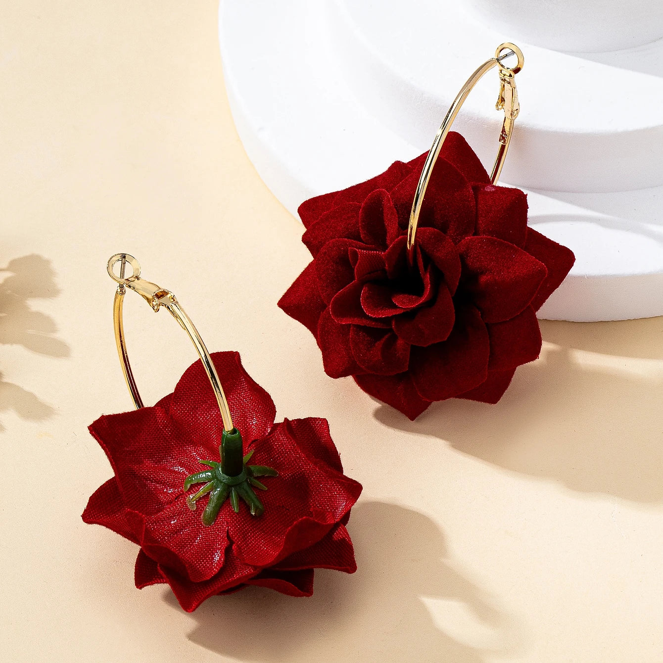 3D Fabric Flower Hoop Earrings — Cute, Romantic & Always On-Trend 🌸